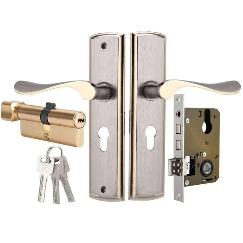 Aluminium Silent House Binnendeurslot Sleutel Ontgrendeling voor Home Security Deur Interieur Slaapkamer Woonkamer Keuken