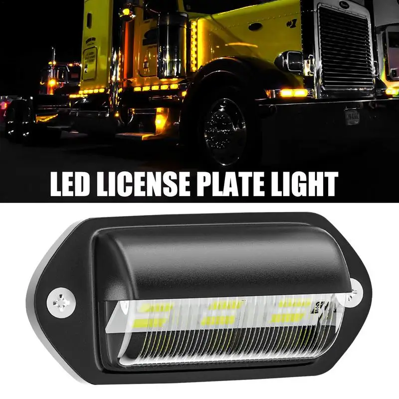 Car Licence Plate Light 12V To 24V 6 LED Car License Number Plate Light License Plate Lamp Taillight For Truck SUV Trailer Van