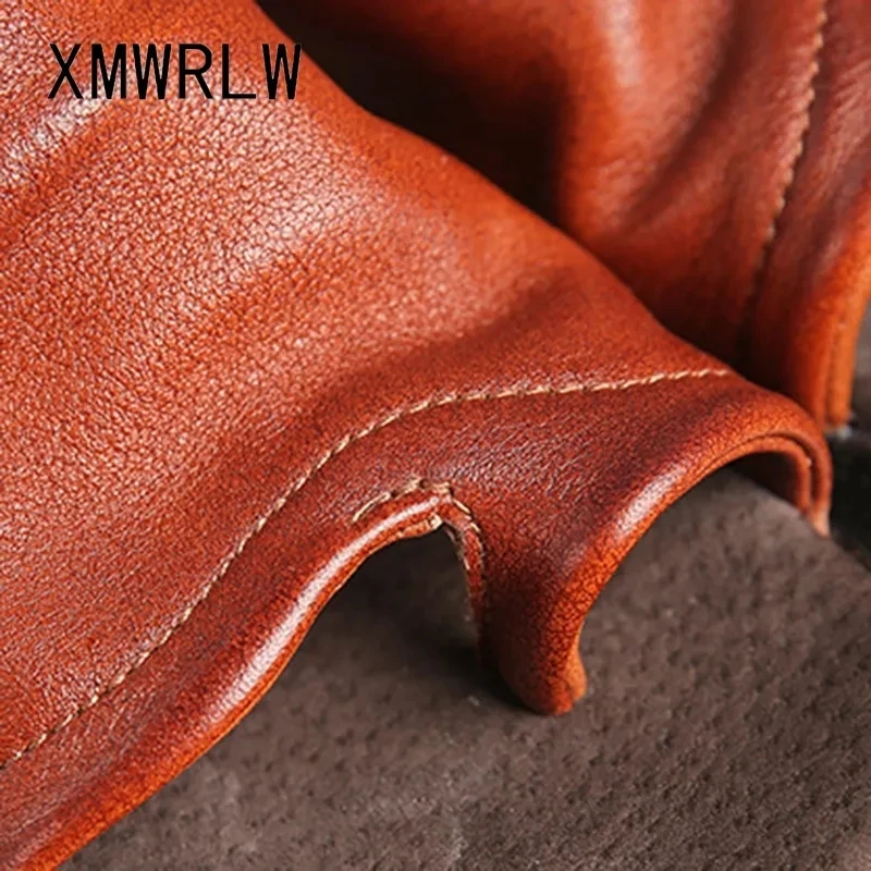 XMWRLW Women\'s Summer Flip Flop Genuine Leather Retro Sandals 2023 Summer Ladies Shoes High Heels Handmade Women Sandals Shoes