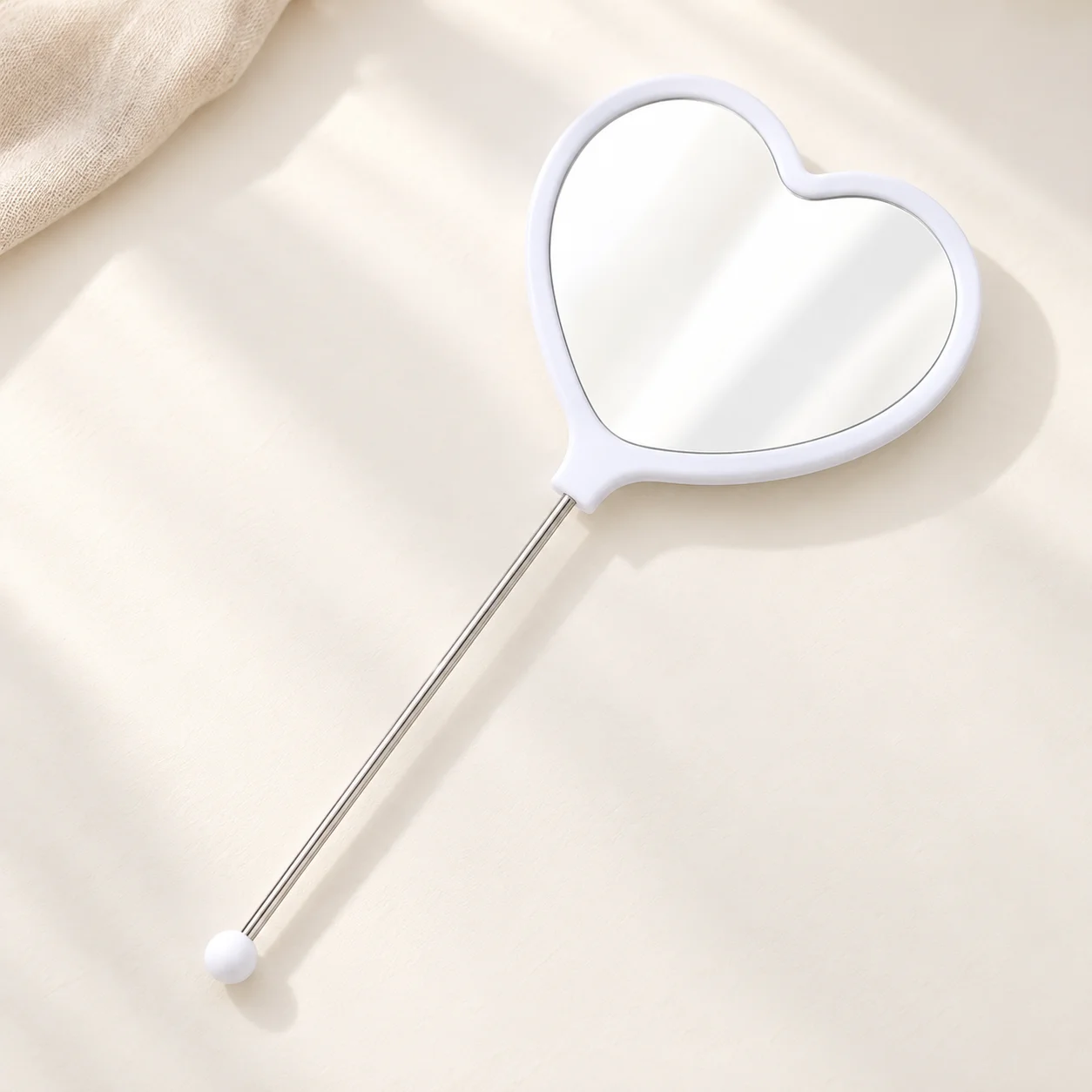 Glass Makeup Mirror Handheld Single Sided Mirror Handheld Heart Mirror Heart Shaped For Home Vanity Travel Bedroom