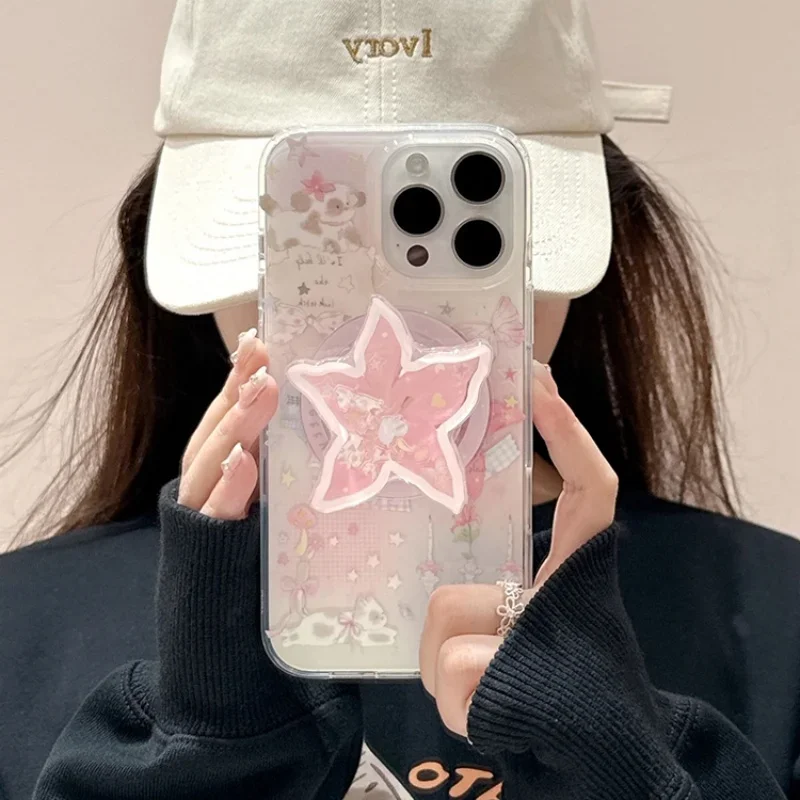 Support de téléphone magnétique étoile de mer secouant, support GripTok, adapté aux accessoires Magsafe iPhone 15 16 17