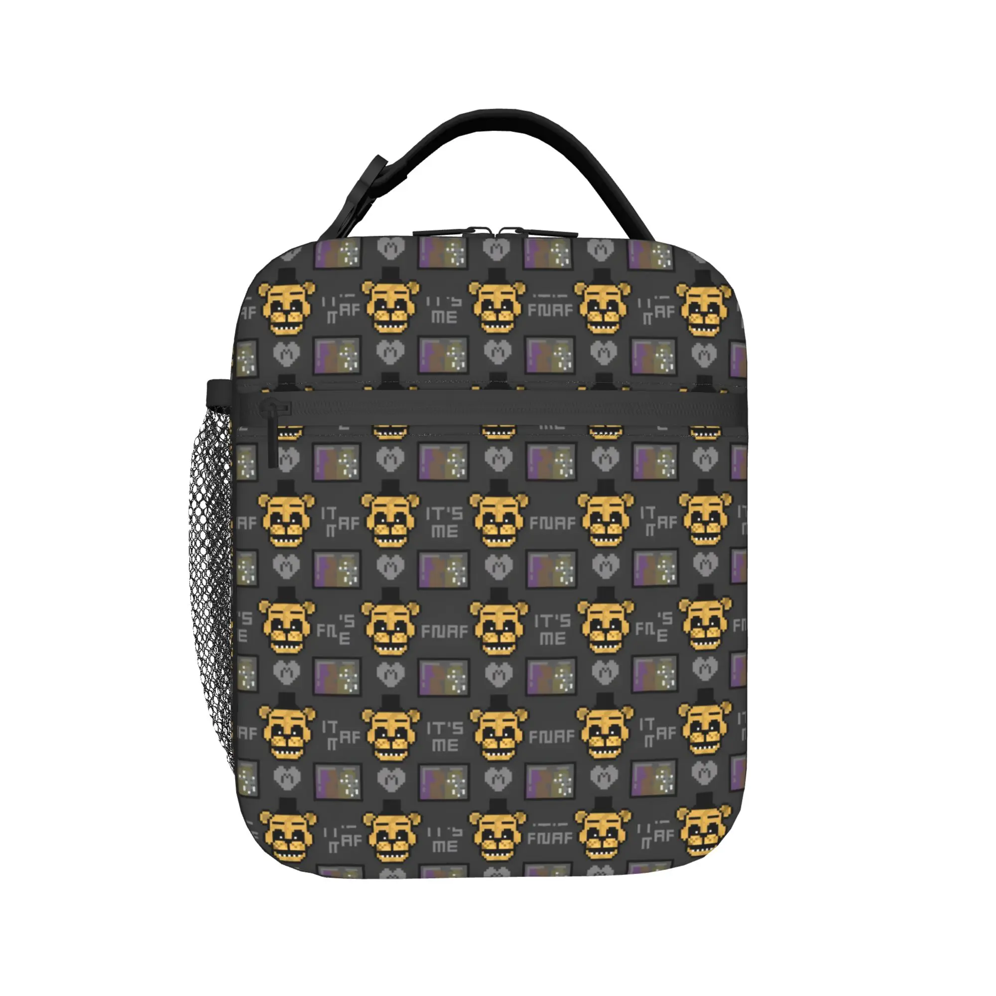 Custom FNAF At Freddys Portable Lunch Boxes  Leakproof Adventure Game Cooler Thermal Food Insulated Lunch Bag Office Work