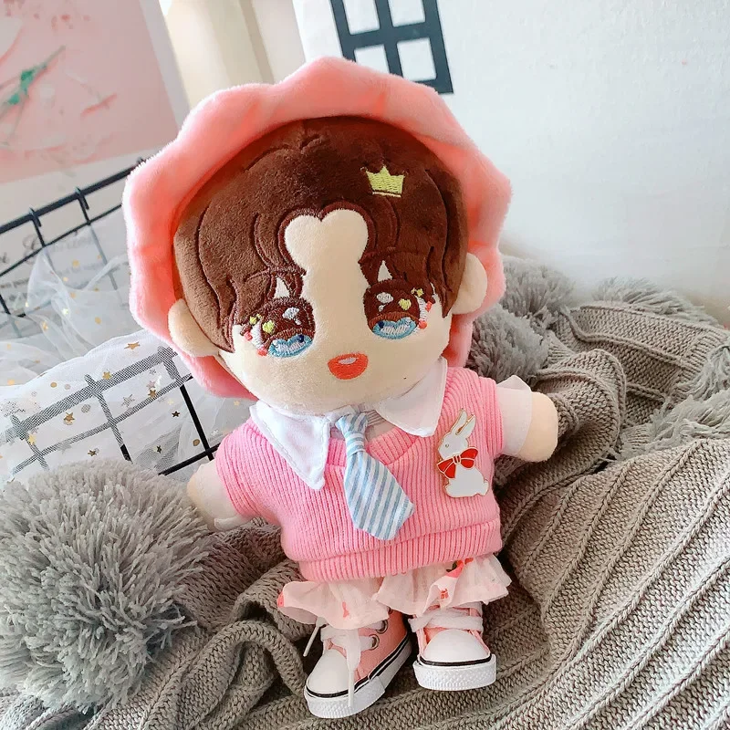 20cm IDol Doll Plush Cotton Star Dolls Kawaii vest hat tie Stuffed Baby Plushies Dolls Toys Fans Collection Gifts