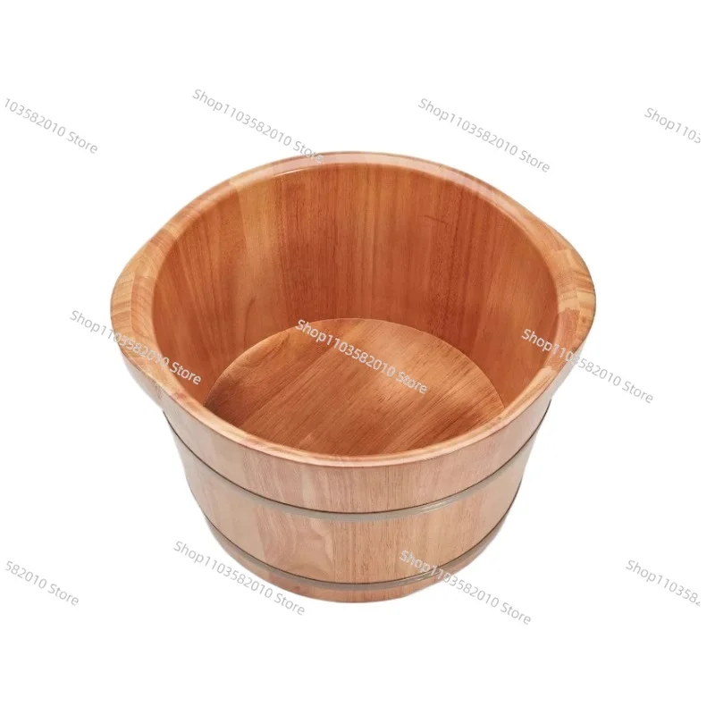 Thickened Wooden Foot Soaking Tub, High Deep Calf Massage Basin for Household