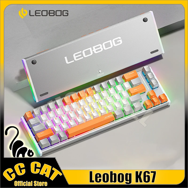 

Leobog K67 Mechanical Keyboards 3mode Bluetooth Wireless Keyboard Gaming Keyboard Ice Crystal Switch Hot-Swap Rgb Esport Keyboad