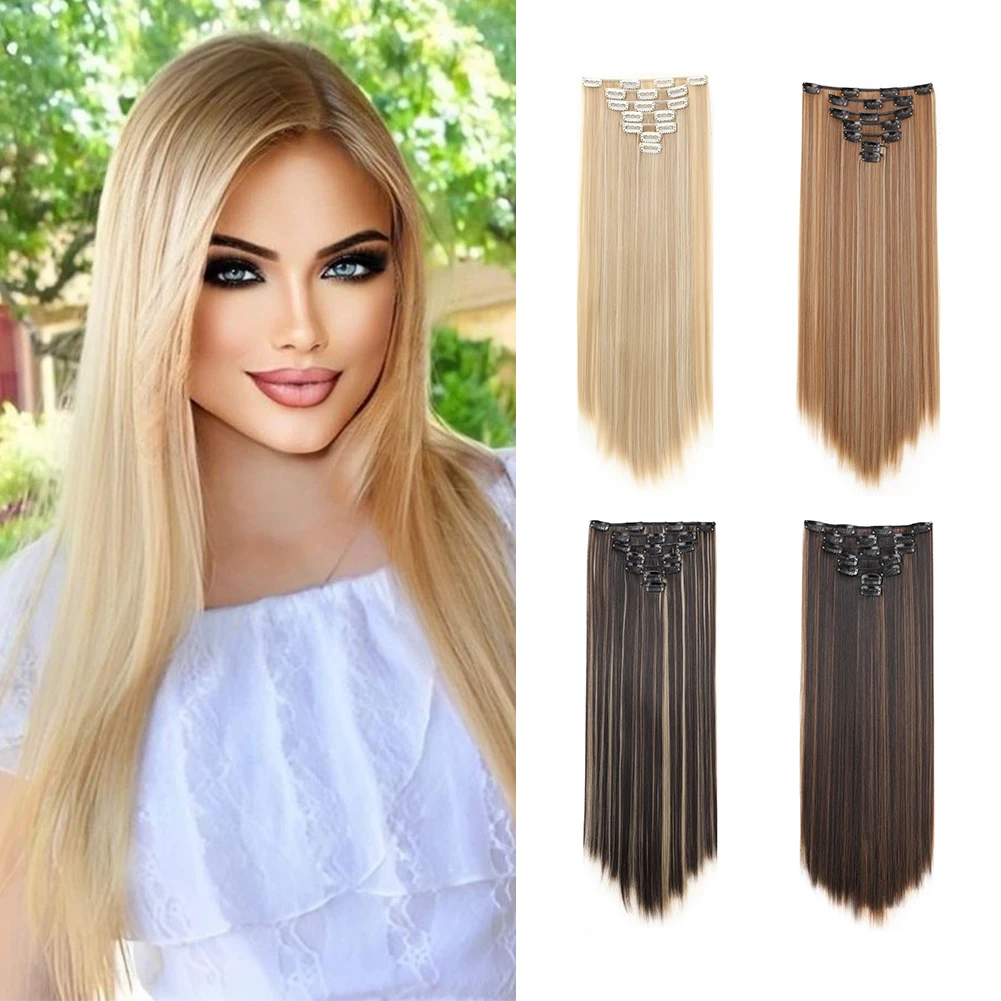 Clip in Hair Synthetic Extensions, 7 PCS Natural & Soft Hair & Blends Well Hair Extensions22