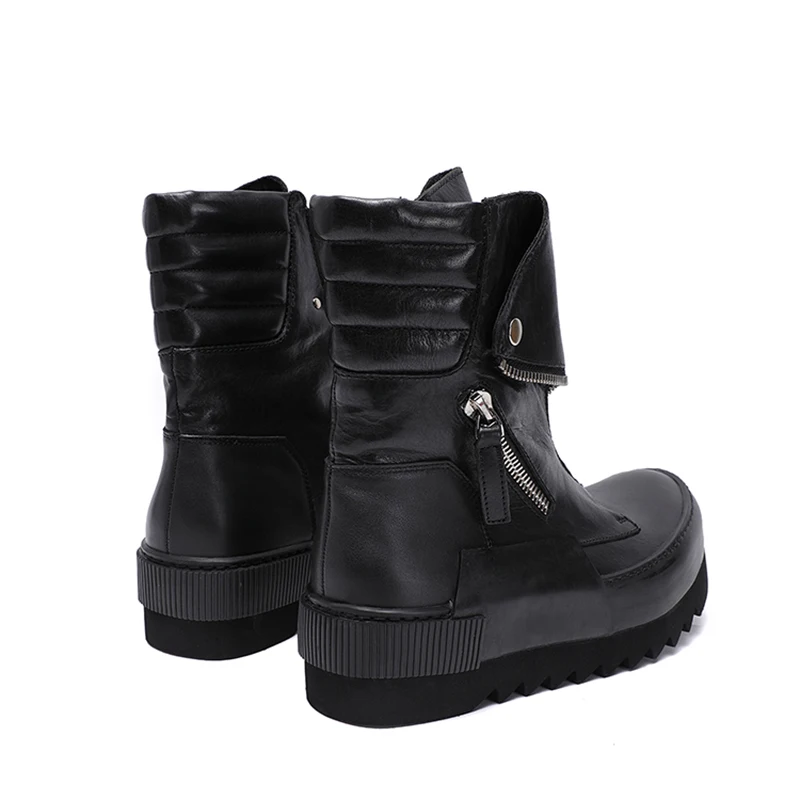 Designer Customized Goodyear Nappa Genuine Leather Handmade Sewing Gentle Cool Artist Hairstylist Sneakers Boots