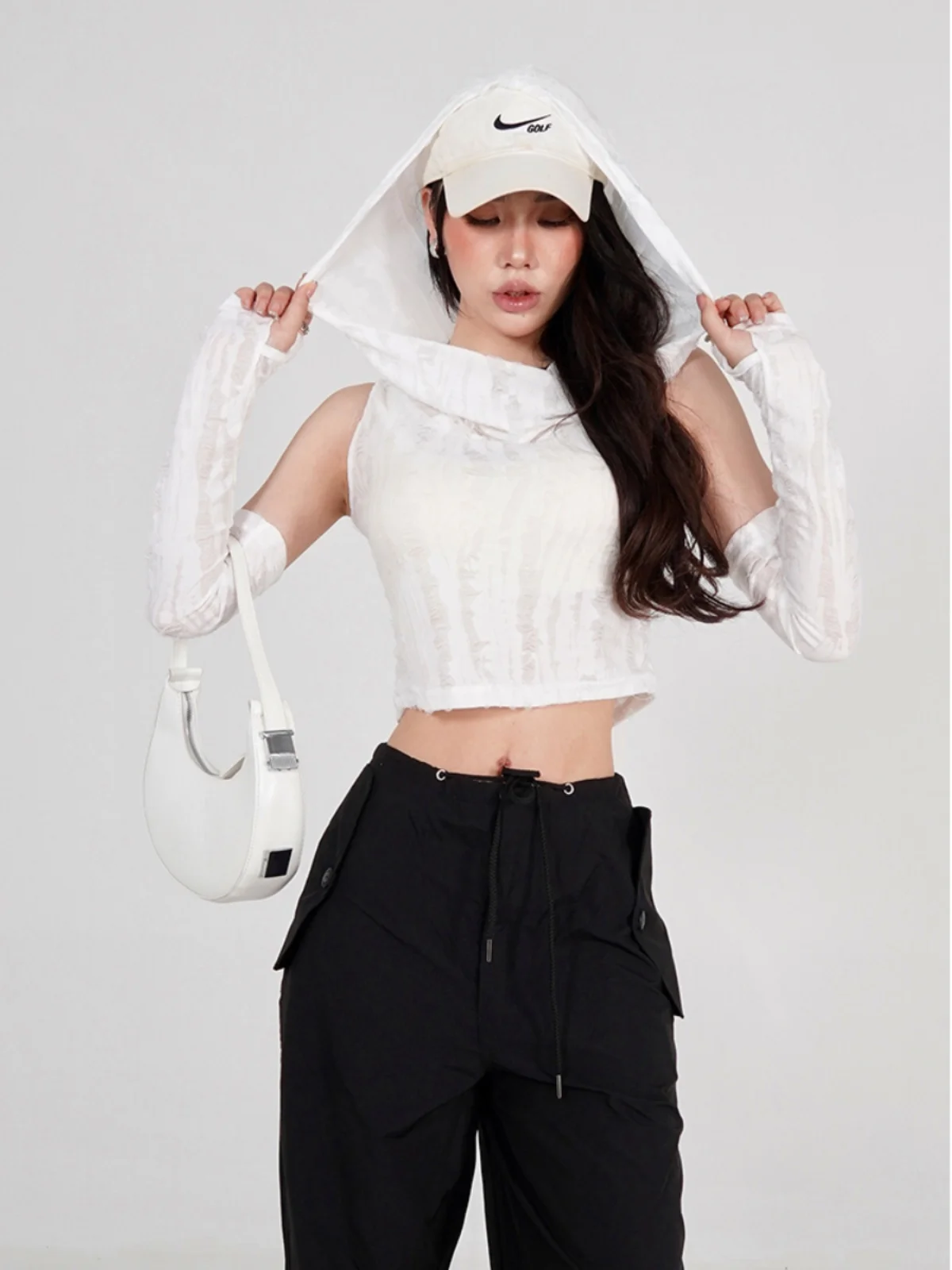 

Sweet And Spicy Girl loween Top with Hood Jazz Dance Sle Cotton Blend ort Length Pure Color Versatile Faion for Youn...