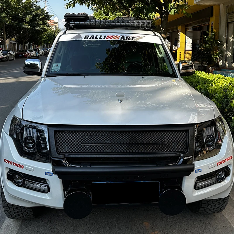 Grill front bumper modification accessories decoration Racing grill For MitsubishiI Pajero V93-V97 2007-2014 2008 2009 2010