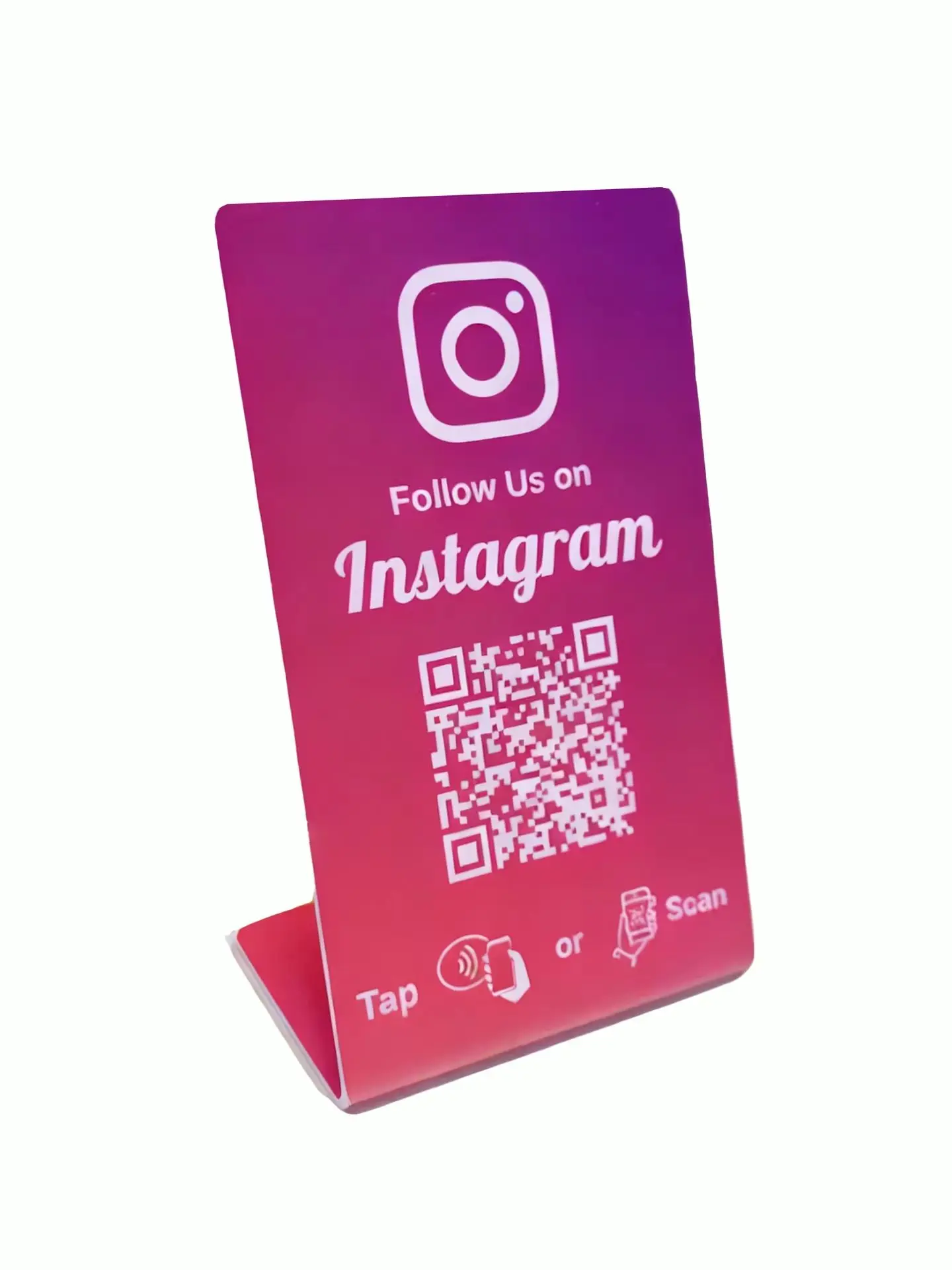 Nfc 215 programmable QR code Instagram Review Card NFC station table NFC Reviews display bending card standing brand bracket