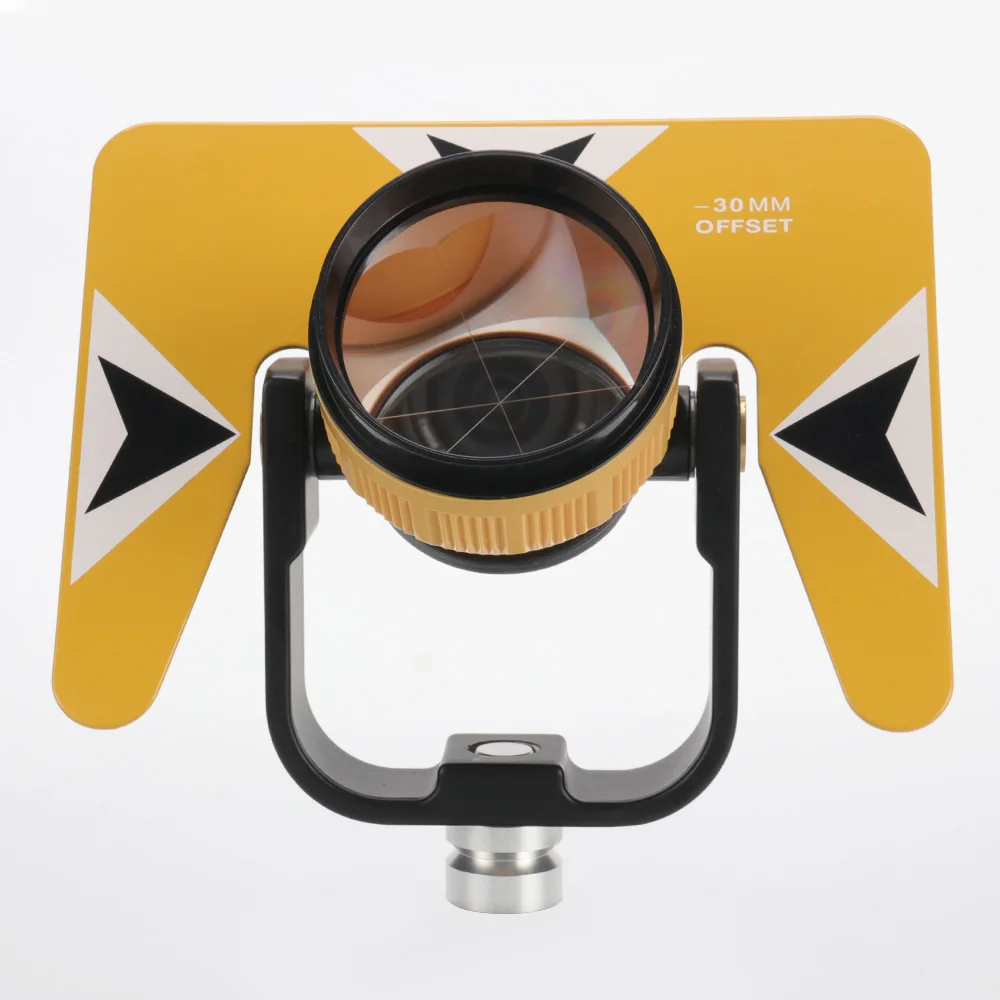 Hot Sale All Metal Single Tilt Reflector  Prism Set with Yellow shell Yellow target for Total Station Surveying