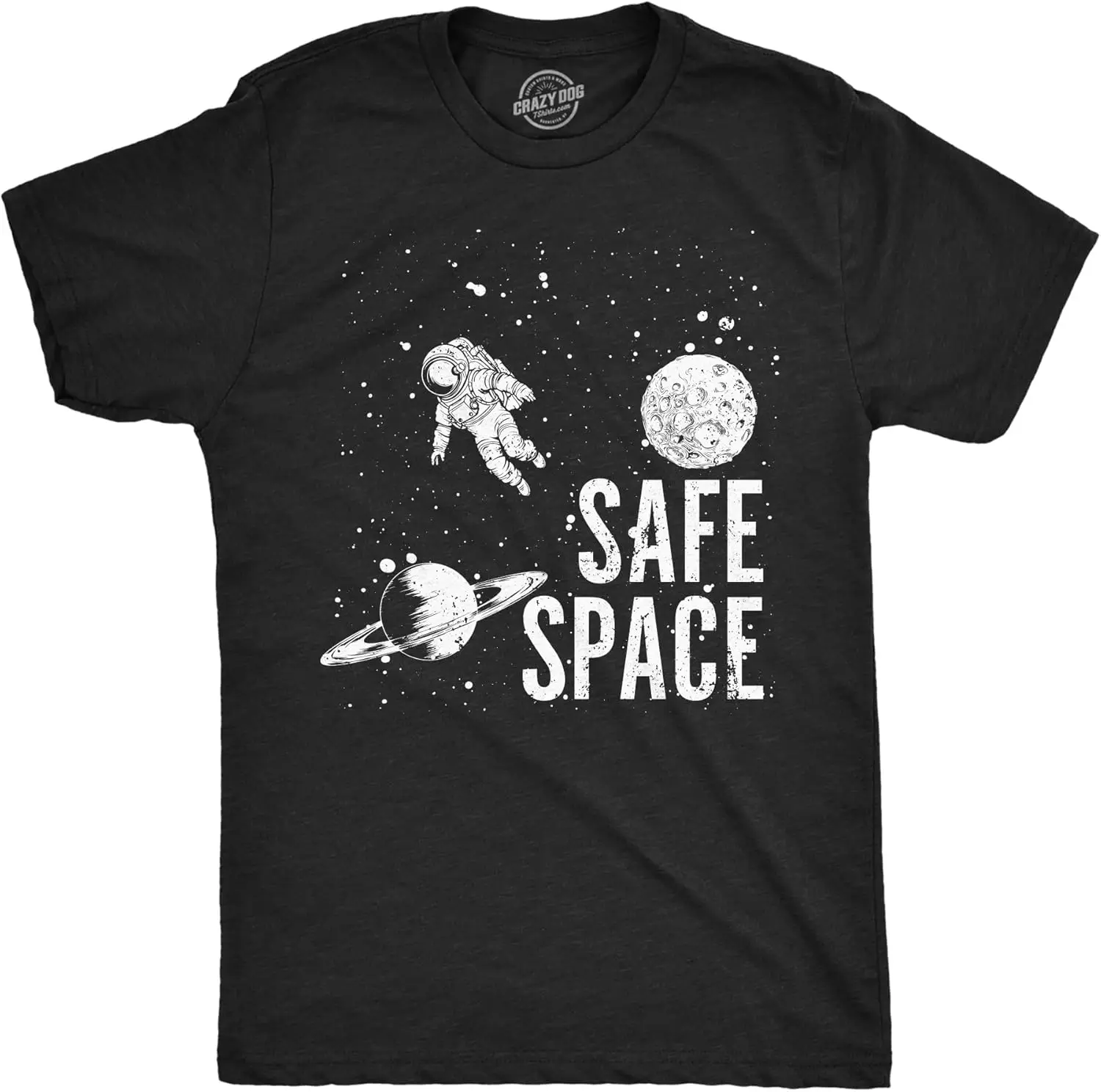Mens Funny T Shirts Safe Space Sarcastic Astronaut Graphic Tee for Men