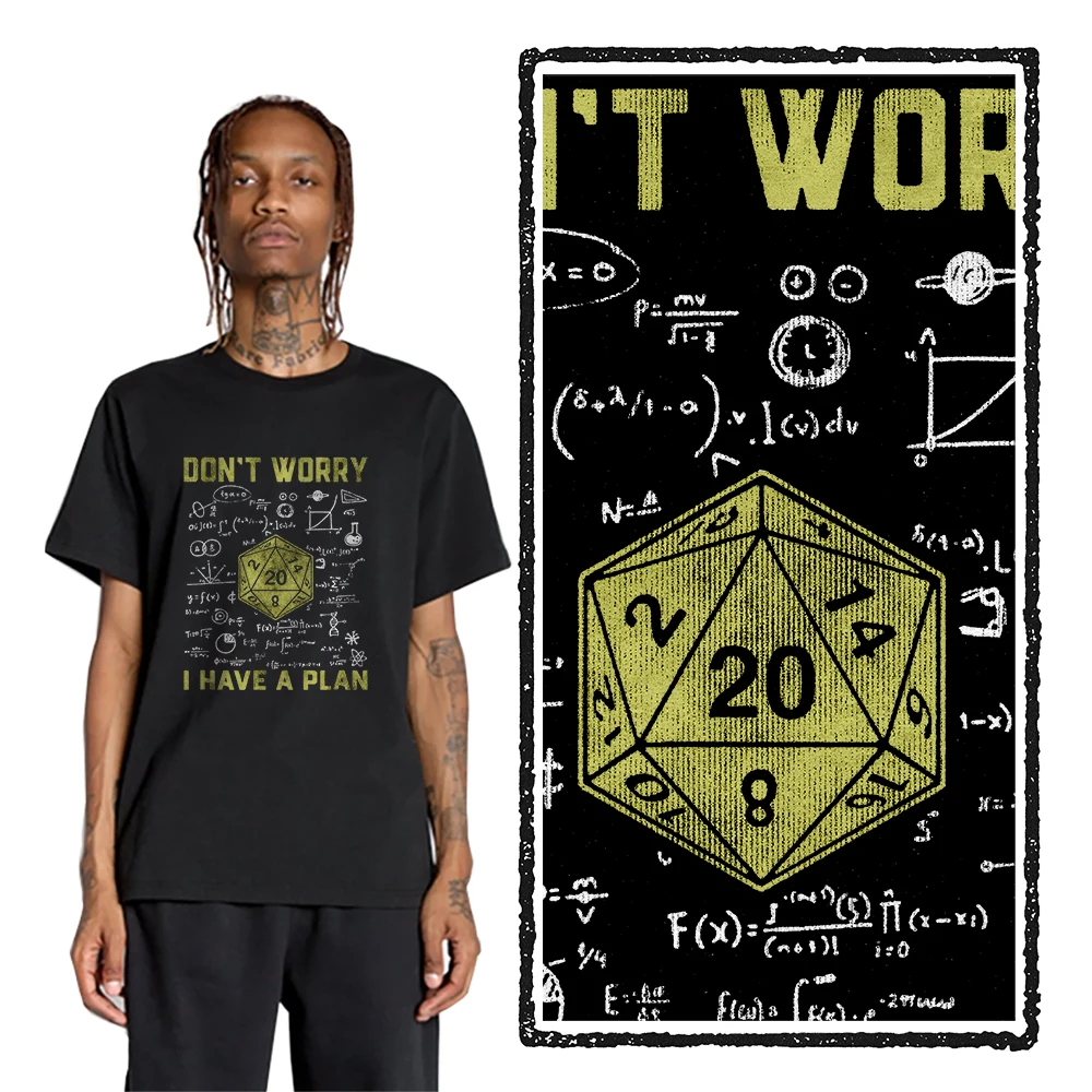 Novelty Dungeon Dragon T Shirts Graphic Streetwear Short Sleeve I Have A Plan D20 Dice Role Playing Game DnD T-shirt Men