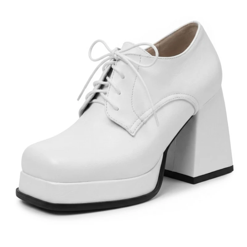 Big Size High Heels For Ladies  Women'S Pumps And Heels  Thick Heel  Square Toes Fashion Trend Simple And Elegant Retro