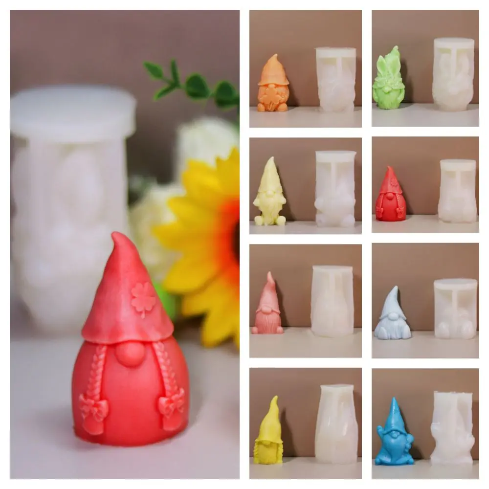 Белая рождественская форма для литья Санта-Клауса, 3D аксессуары ручной работы, безликая форма для гнома, гаджеты «сделай сам», праздничные принадлежности, форма для свечей с гномом
