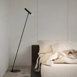 Modern Art Designer Minimalist Brass LED Floor Light For Parlor Bedroom Reading Lamp 3 Changeable Dimming Rotatable High-end