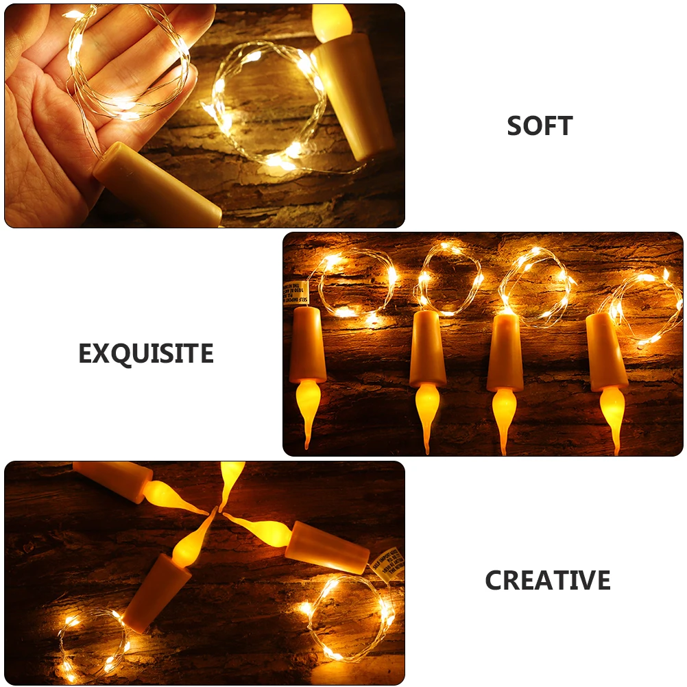 

6pcs Stopper String Light Wine Bottle Lamp Powered Led Flame Modeling For Empty Bottle Bar Home Party Decoration