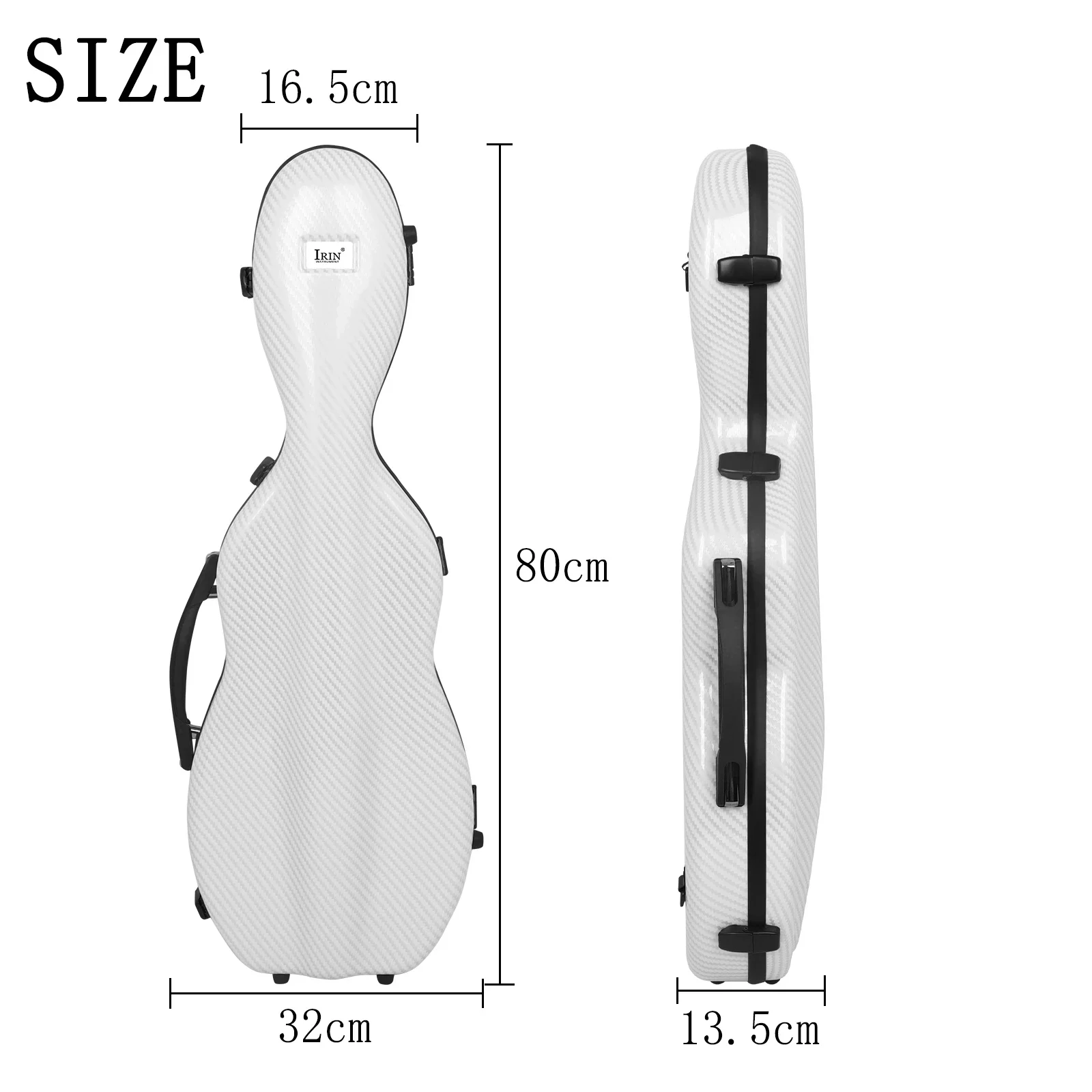 VB-50 Carbon Fiber 4/4 Violin Case Lightweight Violin Hard Shell with Hygrometer 2 Bow Holders & Backpack Straps Multiple Colors