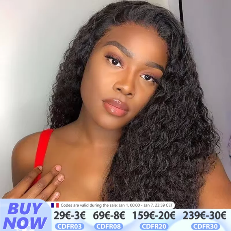 Wear And Go Glueless Wigs Human Hair HD Pre Plucked Pre Cut Lace 5x5 Deep Wave Lace Front Wigs Human Hair Glueless Curly Wigs