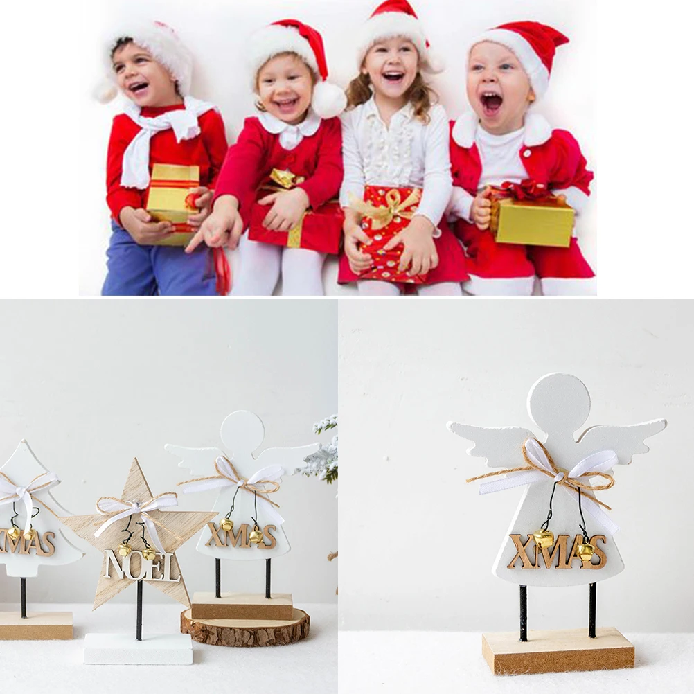 

Christmas Wooden Ornament for Desktop Holiday Decorations in Home Shop Restaurant Office Festive Atmosphere Enhancer