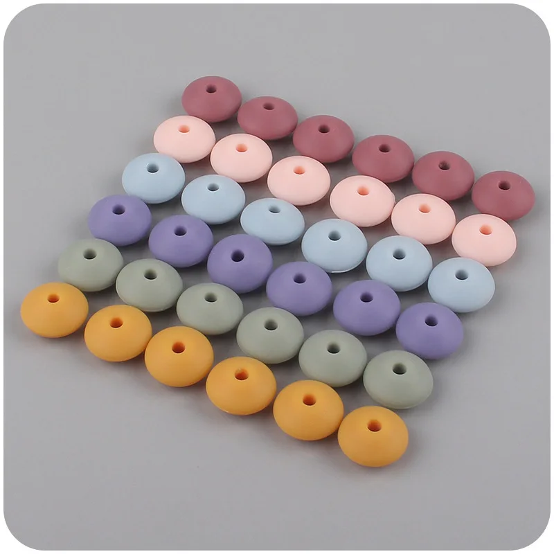 20Pcs Silicone Abacus Spacer Beads Creative DIY Soothing Baby Chew Kid\'s Toy Safe Food Grade Teether Pacifier Chain Accessories