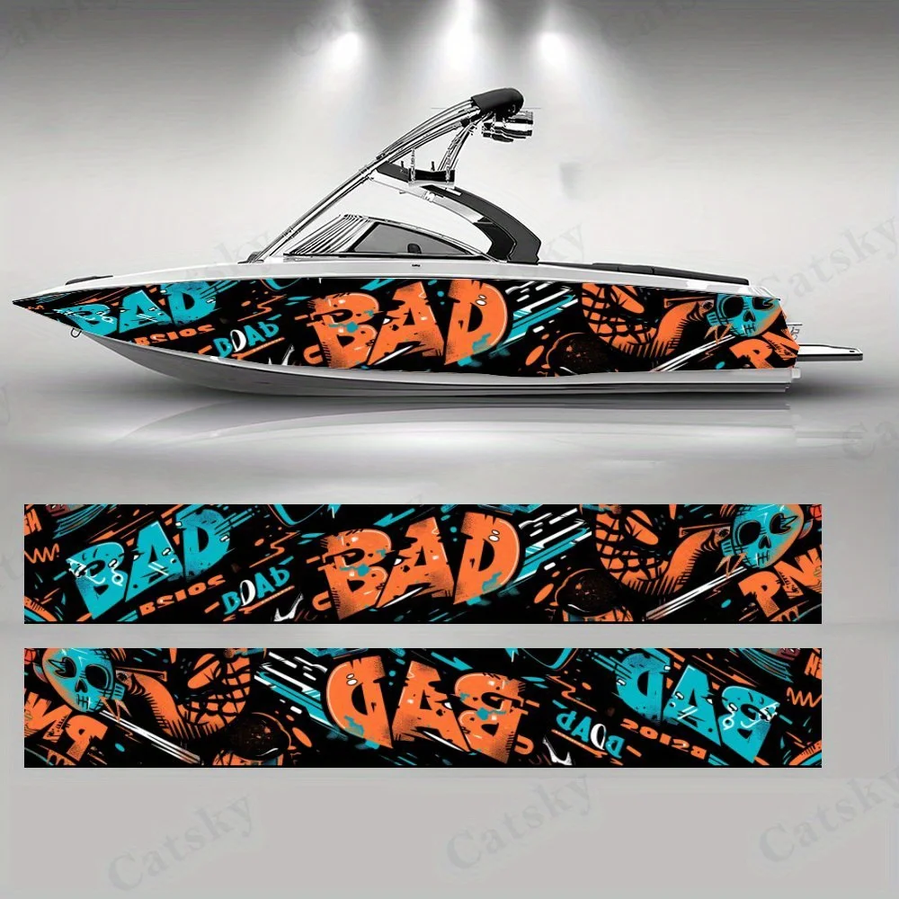 

BAD Letter Graffiti Boat sticker vinyl ship pontoon deck Boat fishing decorative pontoon boats decal