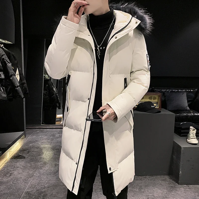 2023 Big Parker Jacket Men Winter Thickening New Casual Fur Collar Thickening Windproof Hooded Jacket Fashion Parker Coat S-3XL