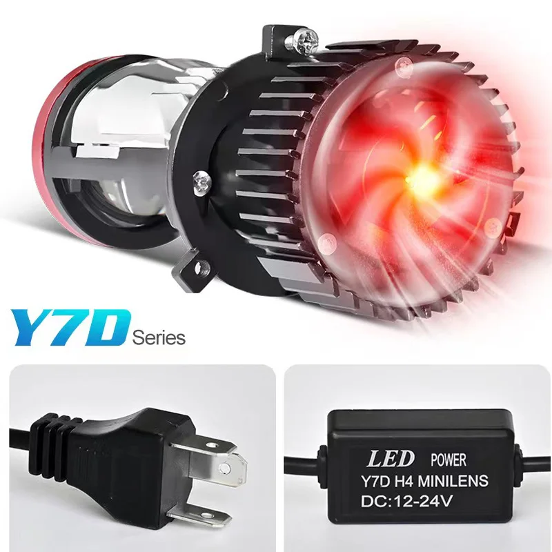 Y7D 120W H4 Headlights Car H4 LED Mini Projector Lens 6000K High Low Beam Turbo Fan Auto LED H4 Lamp LHD 12V 24V