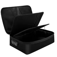 Secure Fireproof Document Storage Box with Lock Waterproof Safe Multi-Layer Card Case Travel File Bag Papers Storage Box