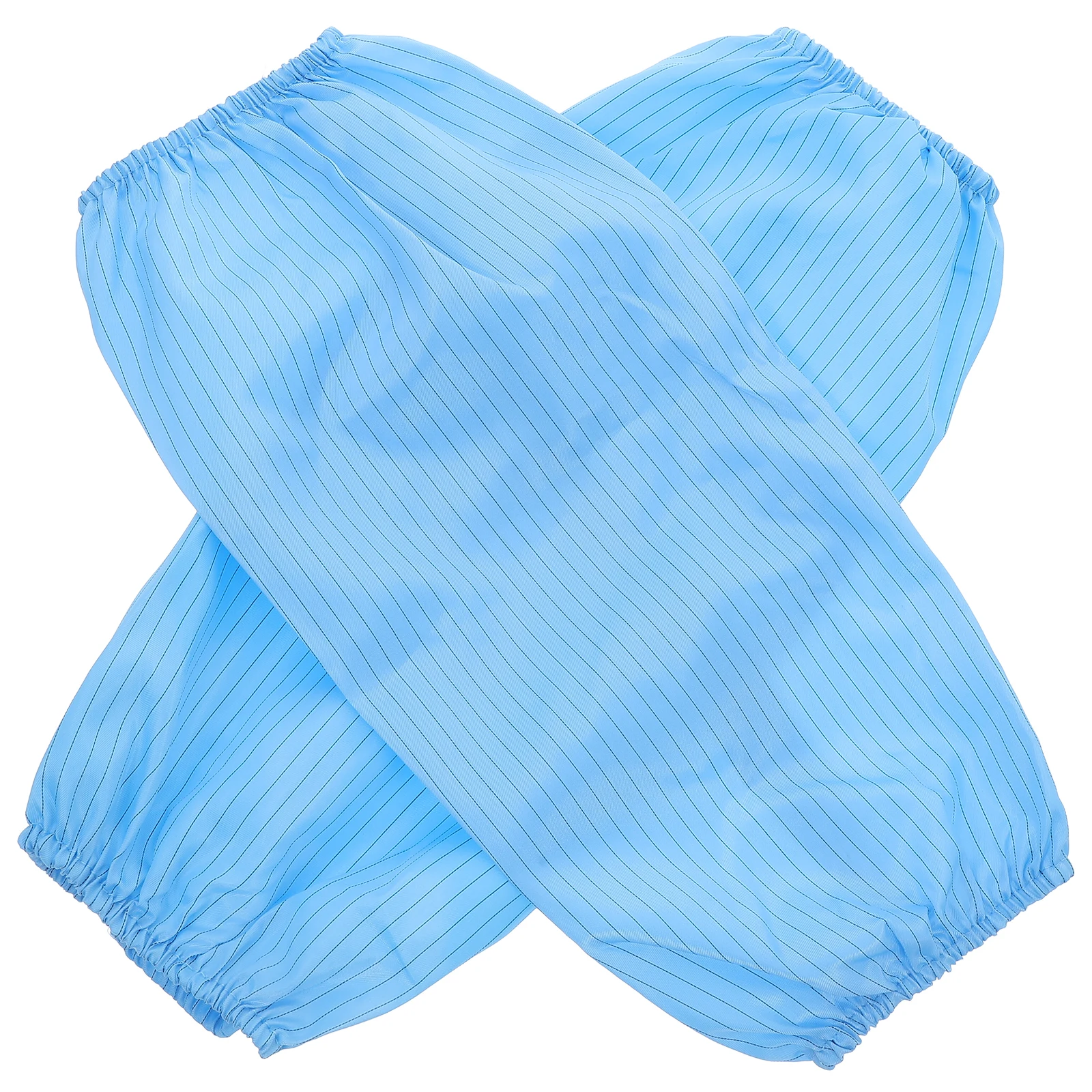 

2 Pcs Anti Static Arm Sleeves Reusable Washable Cleanroom Lab Dustproof Stain Resistant Polyester Blue Plastic Guards Work