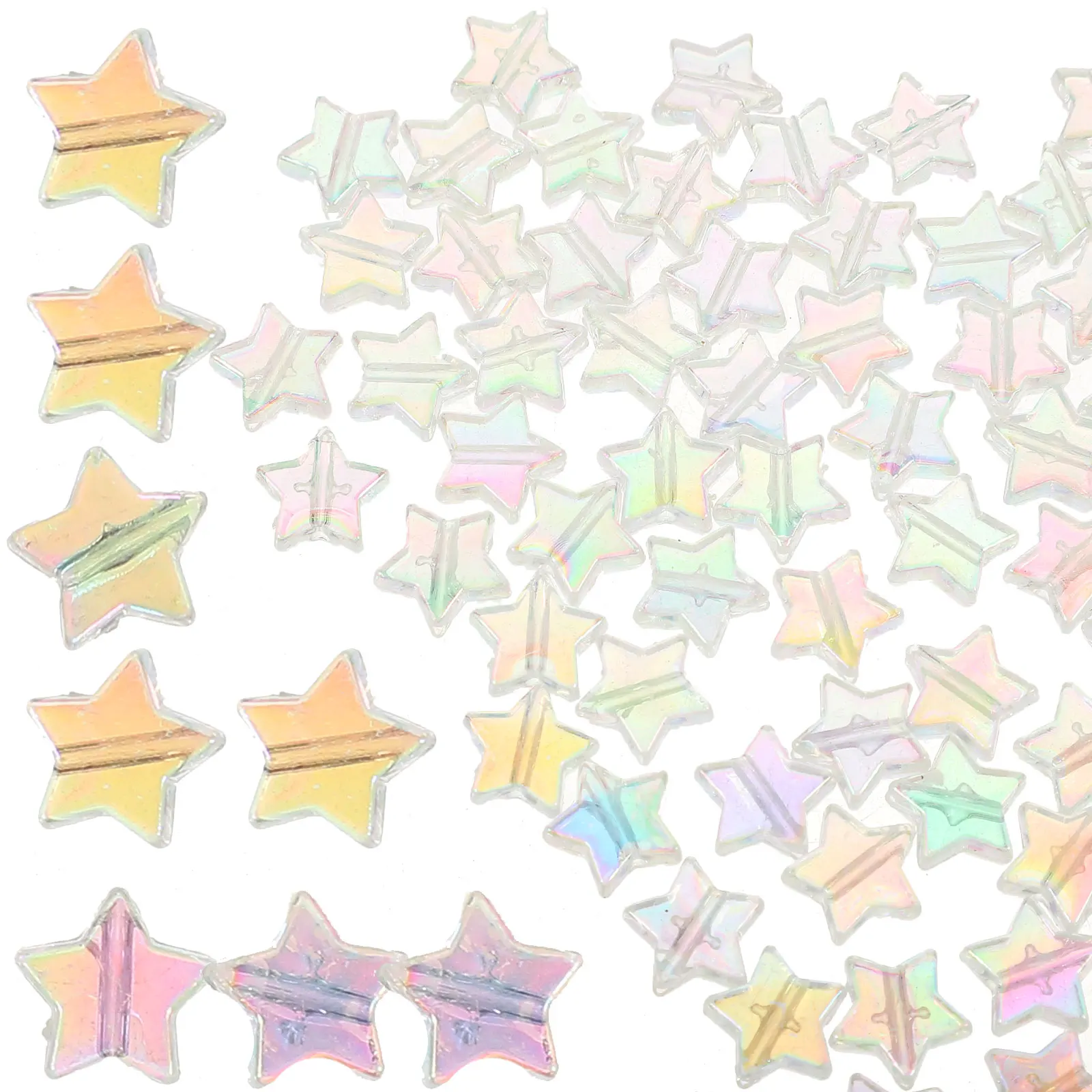 

300 Pcs Pentagram Beads Five-pointed Star Spacer Acrylic for Jewelry Making Clear Colored