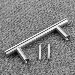 1Pc T-Bar Handle Furniture Component Door Knobs Home Hardware Stainless Steel Knobs Wardrobe Pulls High Quality