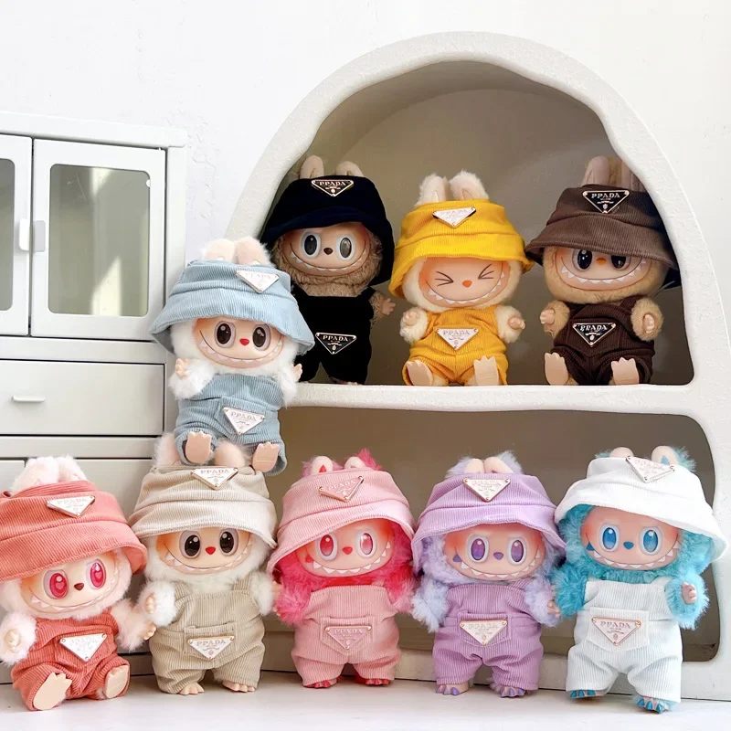 New Labubu Corduroy Mini Doll Clothing Set Toys Cute Hats Clothes Shoes Vinyl Doll Accessories Training Sitting Party Games Toys