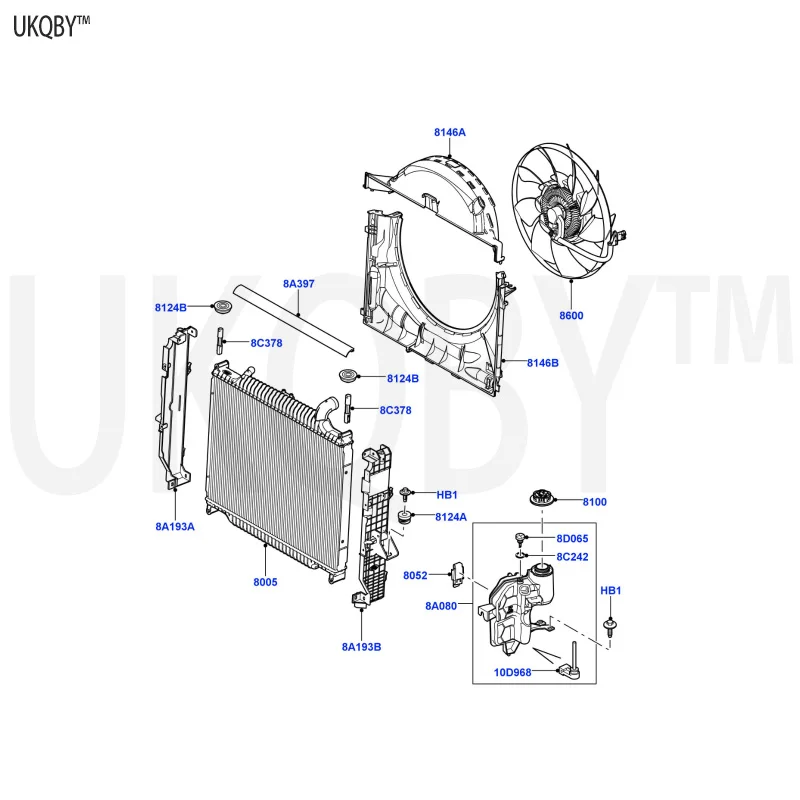 La nd Ro ve r Sp or t Ra ng e Ro ve r 2010-2013 LR025234 Fan Assembly PGG500360