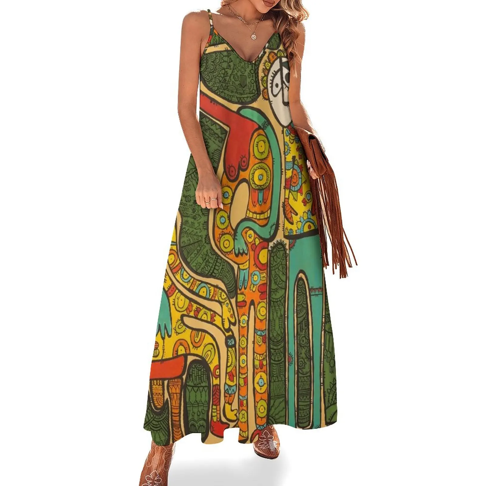 

Colorful Gathering by Tara Mokhtari Sleeveless Dress summer dress womens 2025 Female clothing Dress