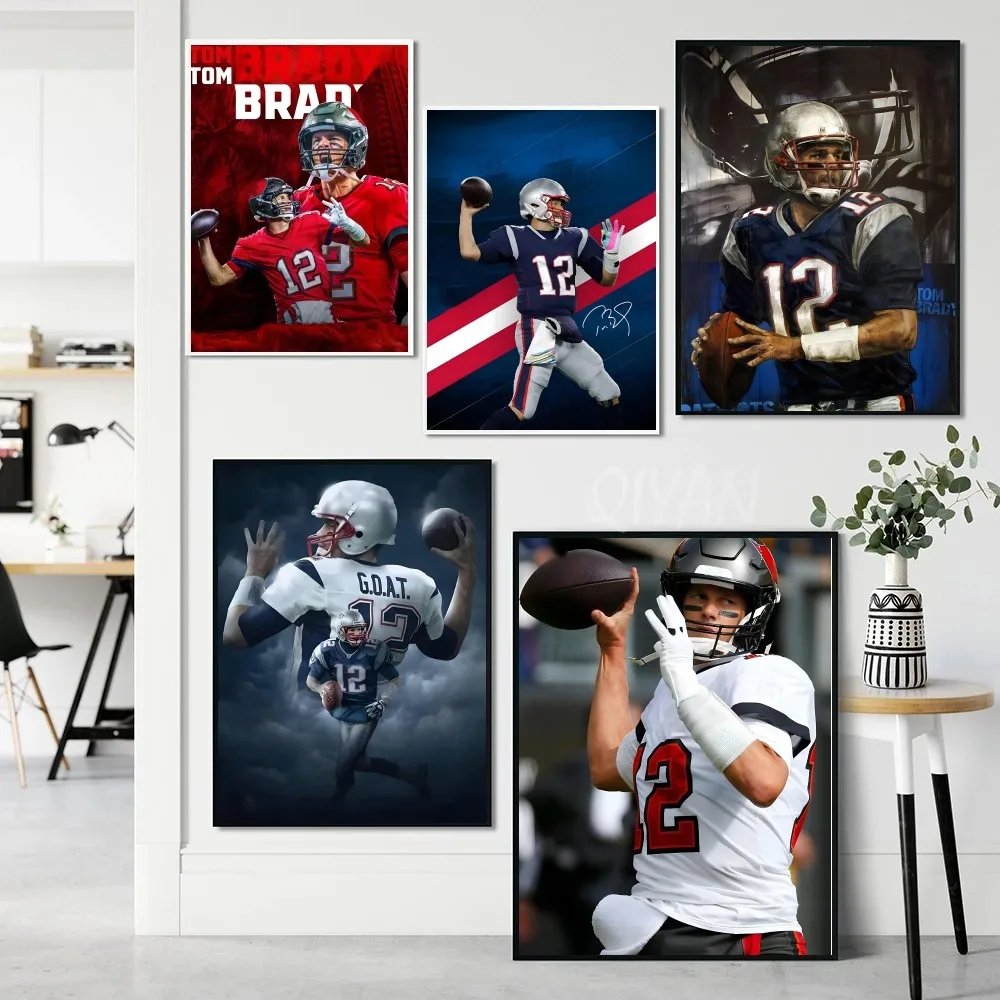 T-Tom Brady Poster Paper Print Home Living Room Bedroom Entrance Bar Cafe Art Painting Decoration