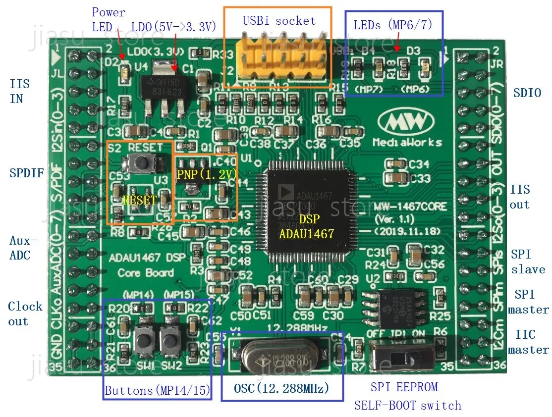 ADAU1467 development board ADAU1466/1452 core board
