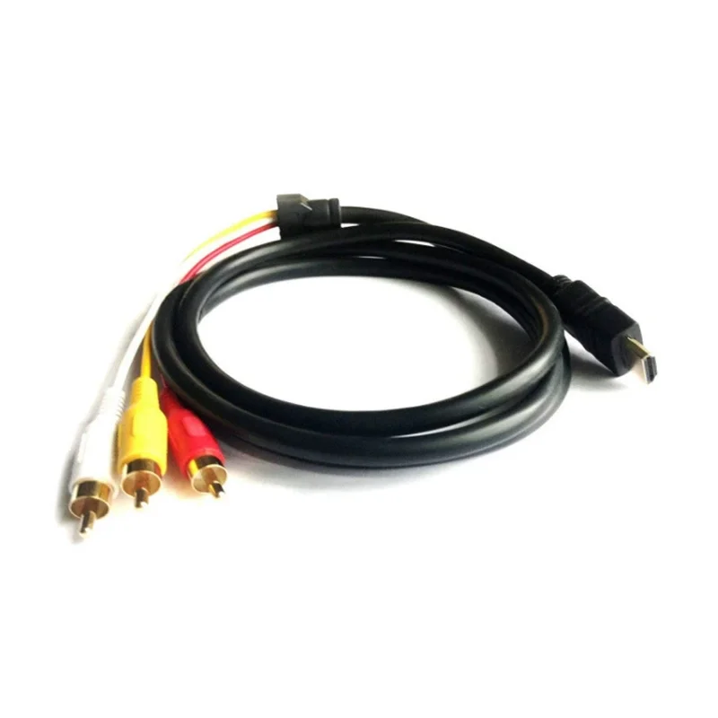 

﻿ HDMI-compatible to 3RCA Cable Video Audio HDMI HDTV Cable 3 AV RCA Cord Converter Adapter For HDMI TV Set-Box DVD Laptop