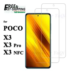 Screen Protector For POCO X3 NFC Pro Xiaomi Tempered Glass HD Crystal High Aluminum  9H Clear Case Friendly