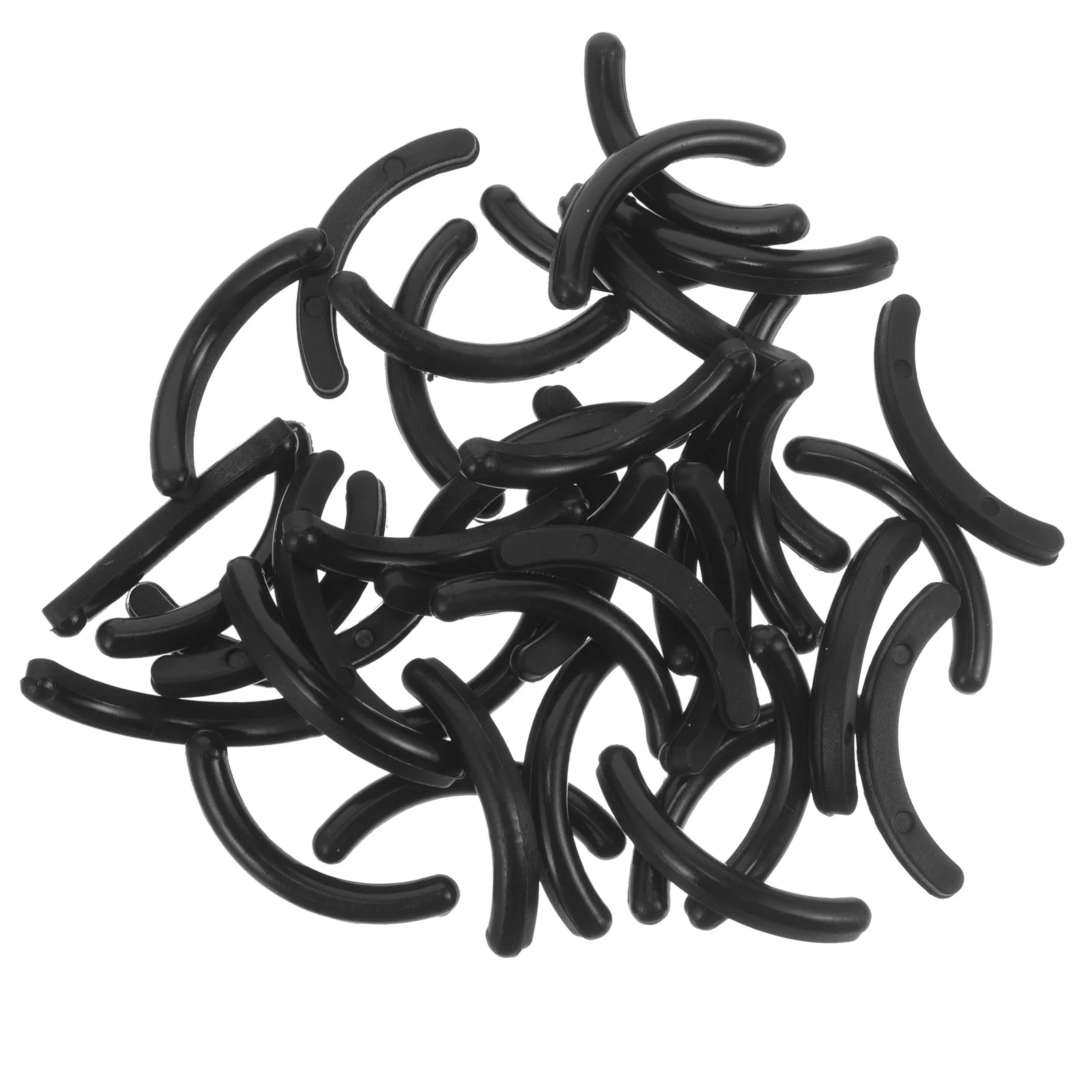

50pcs Eyelash Curler Refill Pads Replacement Silicone Cushions Soft Eco-Friendly Washable For Women Black Rubber Makeup Tool