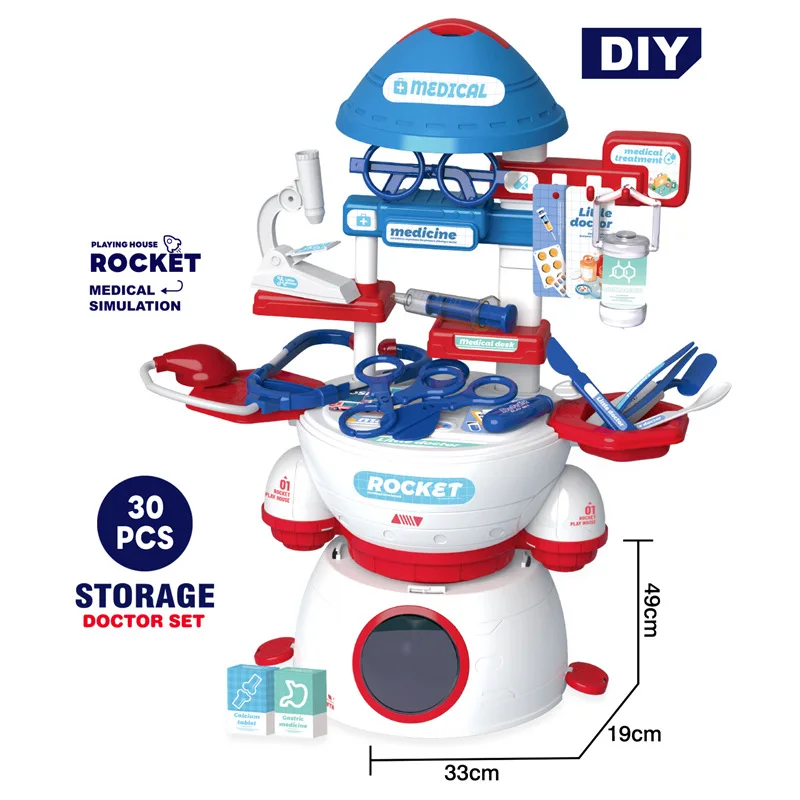 Coquette de médecin de simulation pour enfants, ensemble de jeu à domicile, équipement médical interactif amusant pour parents et enfants, jouet de table