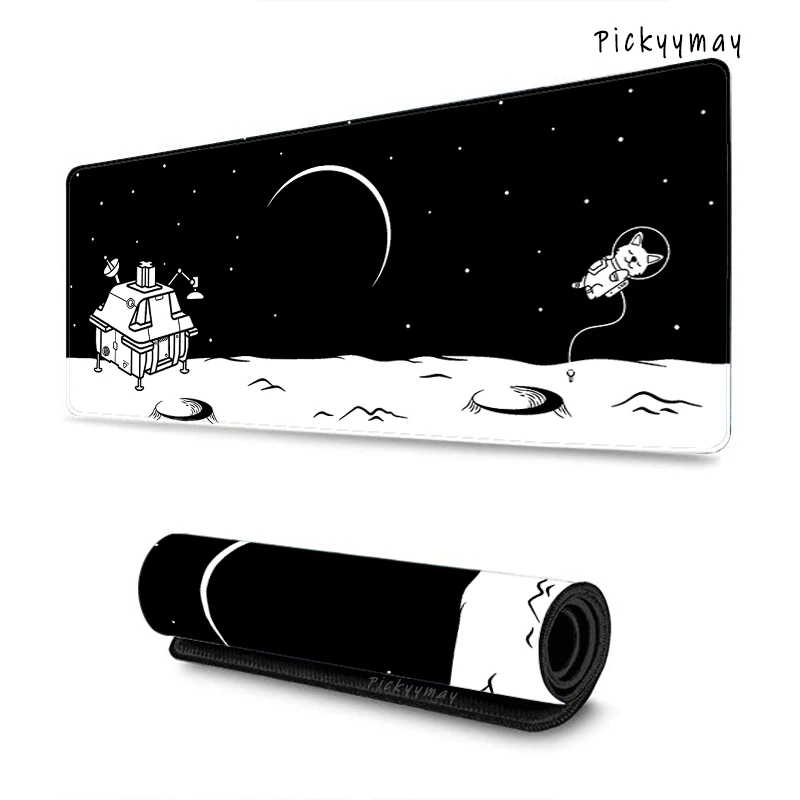 

Black And White Mousepad Office Computer Keyboard Desk Mat Teclado Gabinete Gamer Mausepad Laptop Table Mause Large Mouse Pad