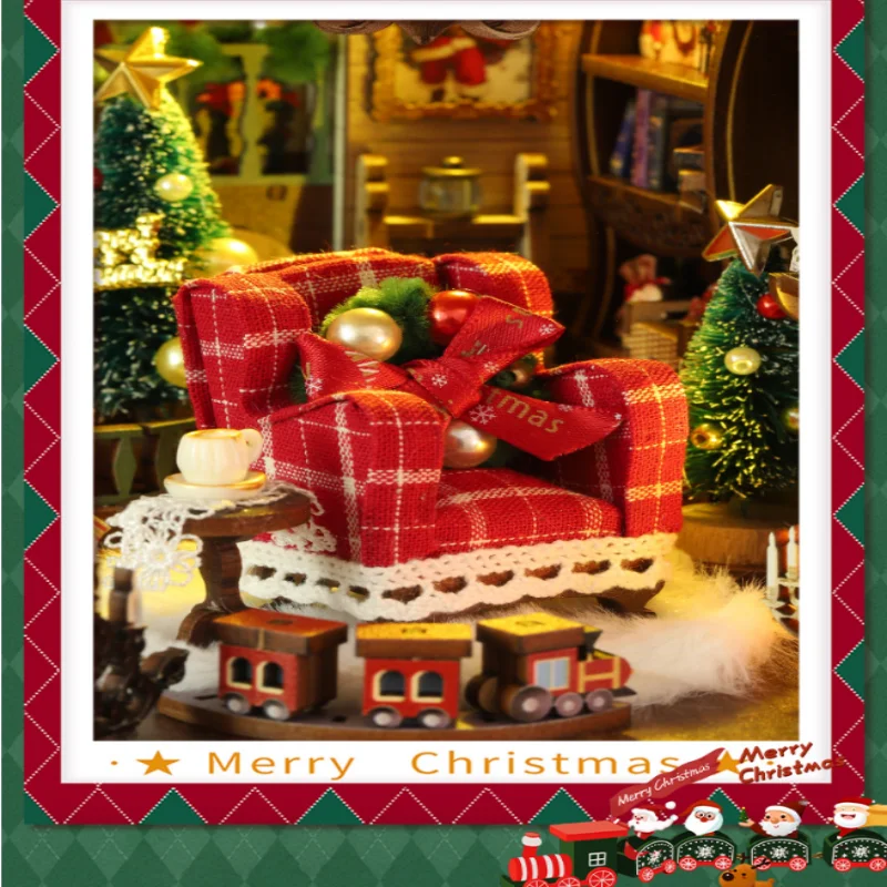 زاوية كتاب عيد الميلاد المبهجة من OUZEY، منزل عطلة خشبي ثلاثي الأبعاد، هدية الموسم الاحتفالي للمراهقين #6