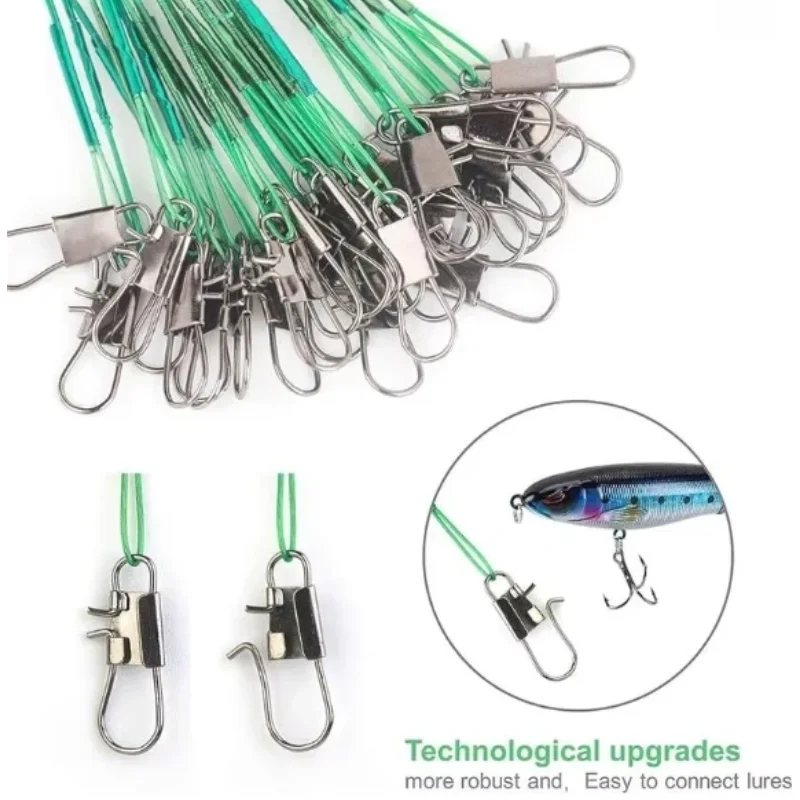 Full Set Steel Fishing 80PCS Leader Anti-Bite with Swivel Snap Lead Core Offshore Lure Core Offshore Angling Tool for Lure
