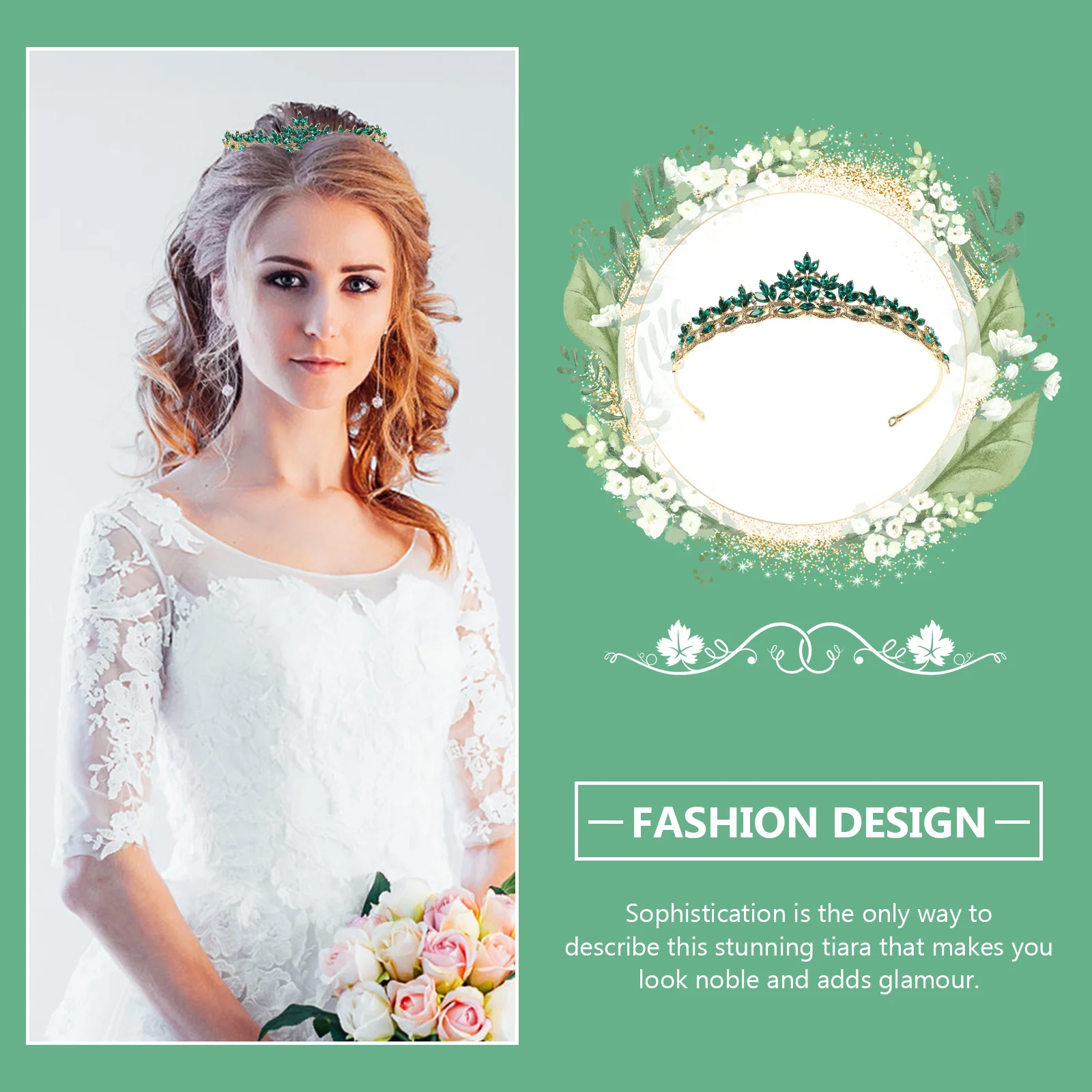 크리스탈 크라운 헤어밴드 신부 웨딩 파티 여성용 헤어 액세서리 우아한 반짝이는 머리 장식