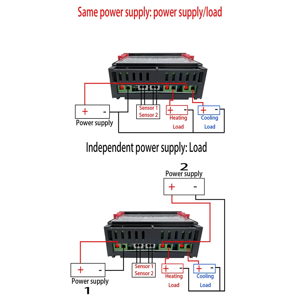 Dual Digital STC-3008 Temperature Controller Two Relay Output Thermostat Heater with Probe 12V 24V 220V Home Fridge Cool Heat