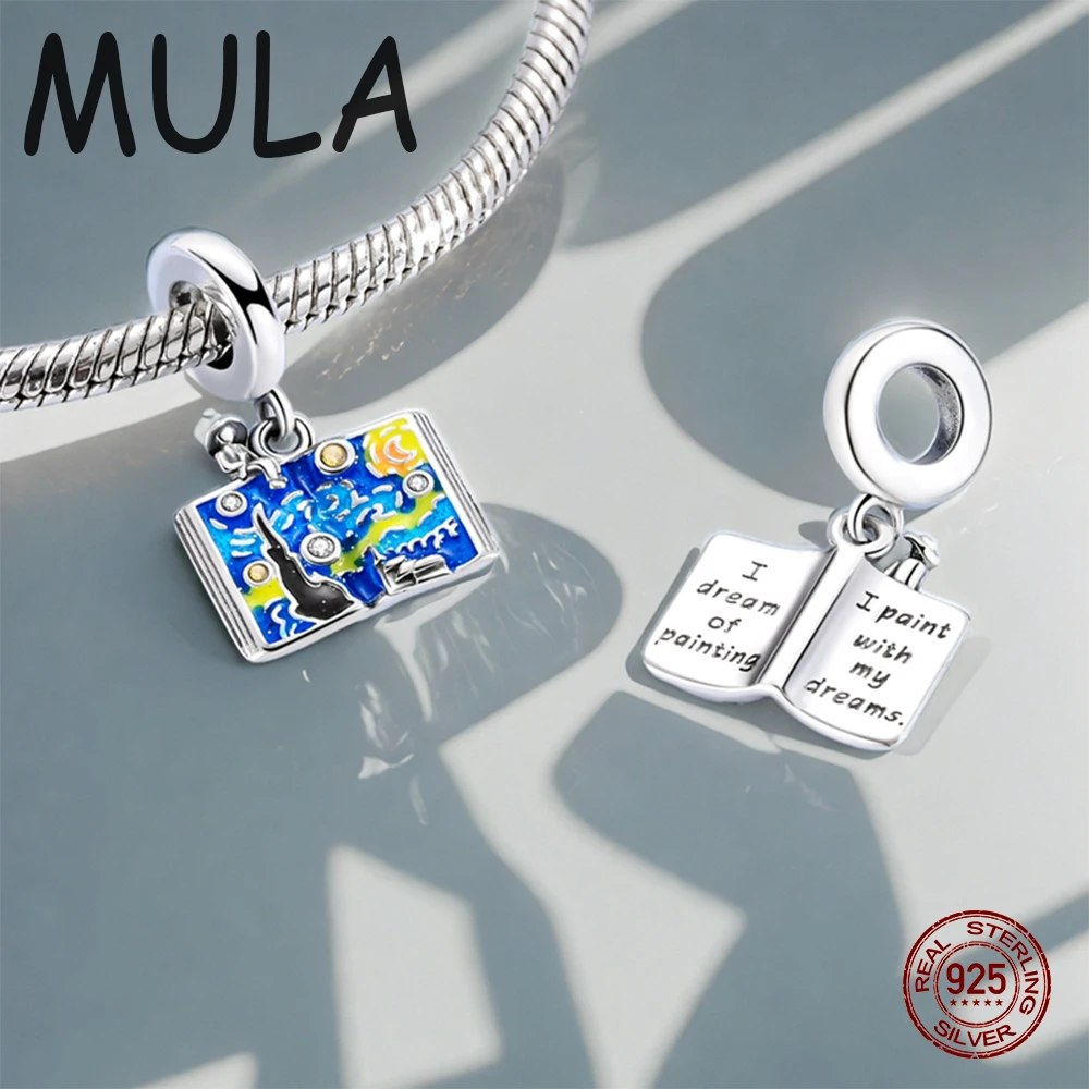 مولا 1 قطعة جديد 925 الفضة كتاب ستار القمر ليلة قلادة استرخى السحر صالح الأصلي ثعبان سلسلة سوار Charm بها بنفسك صنع هدية