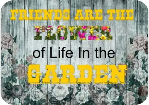 Friend are the flowr of life in the garden  Large Tin Sign 8 x 12