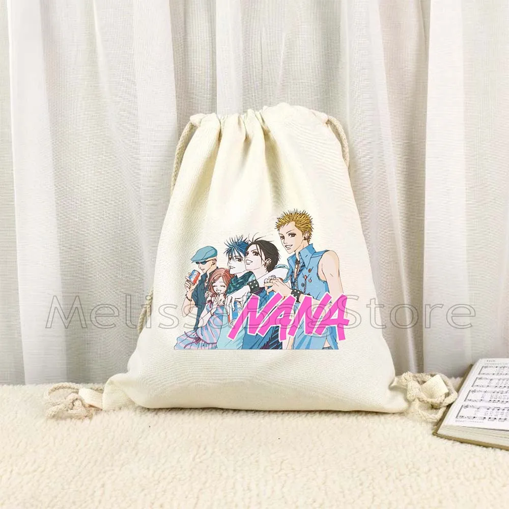 NANA Anime Manga Nana Osaki And Ren Honjo Lotus Flower Tattoo Cute Canvas Drawstring Bag Soccer Backpack Gym Sackpack String Bag