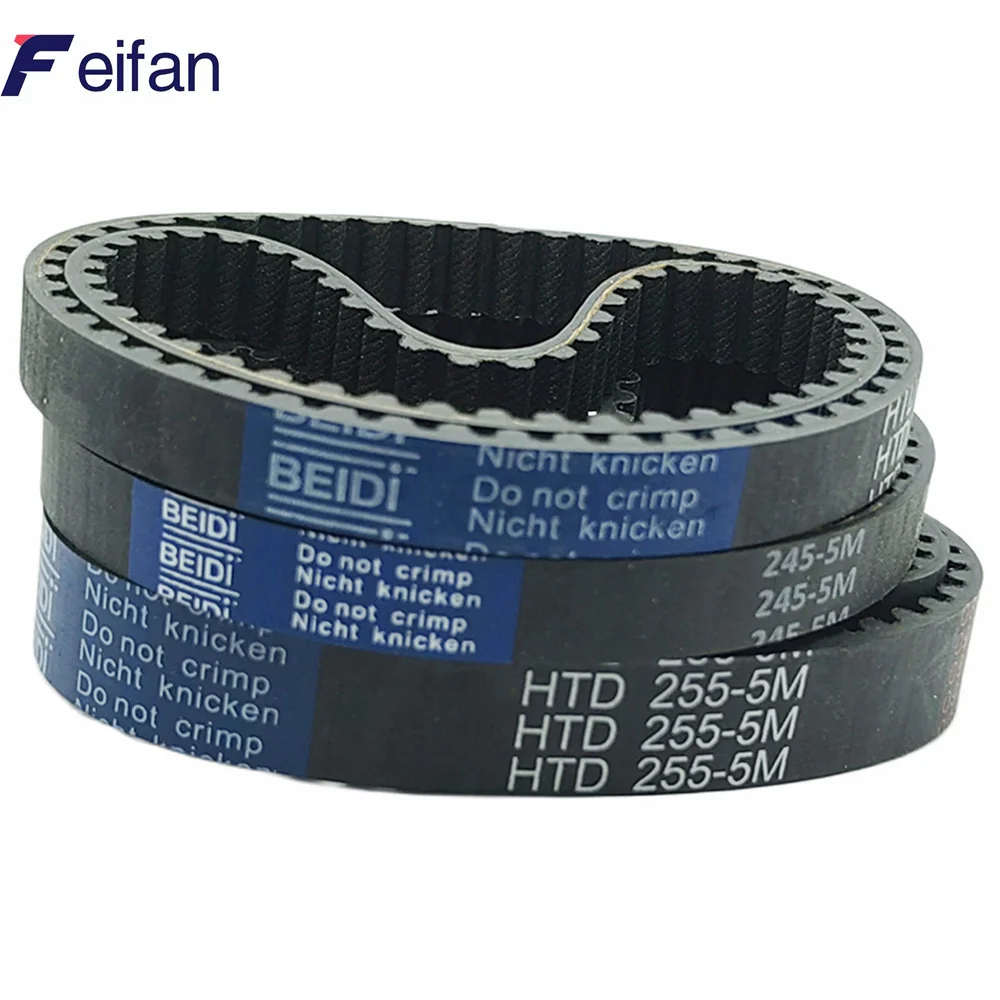 HTD 5M Black Rubber Synchronous Belt, Belt Width 15/20/25/30/40mm, Belt Circumference 525mm~640mm, HTD5M Closed-loop Rubber Belt